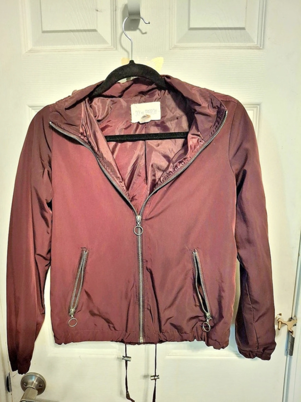 Sky and Sparrow Hooded Windbreaker Jacket in Purple